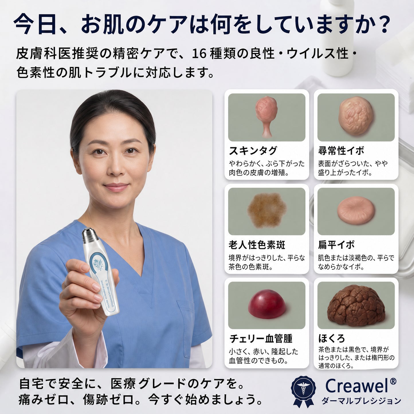 公式ブランドストア 🐉|⛸️Creawel® 7日間 タグ＆スポットイレーサー（無痛・跡残りゼロのローラーボール）